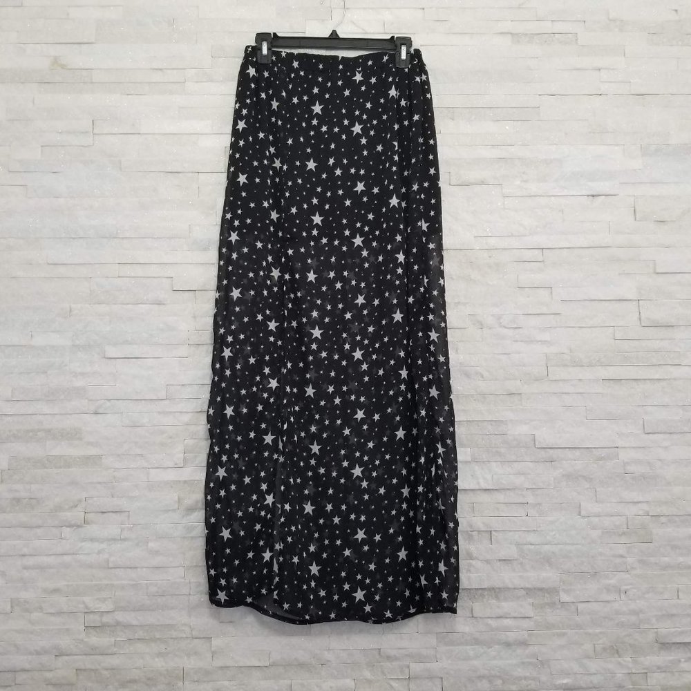 Forever 21 Black Maxi Skirt with Stars